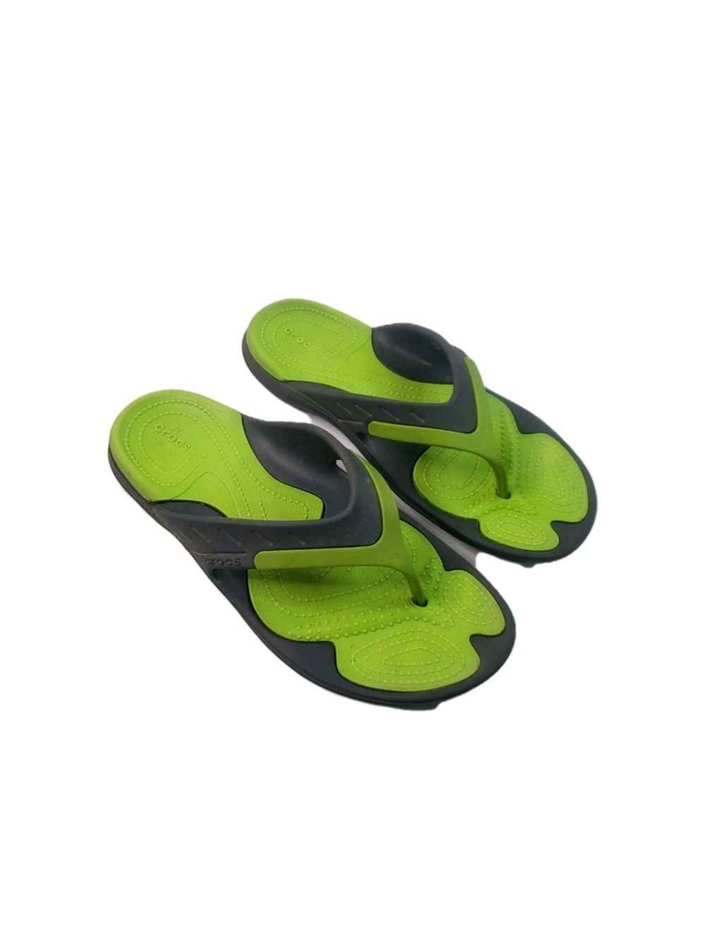 Crocs Green and Black Flip Flop Sandals Mens 6 Womens 8